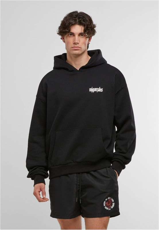 Logotyp bröst, stor grafik rygg MJG Heavy Oversized Hoody Logotyp Bröst – svart