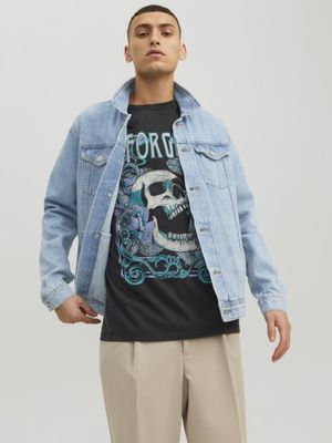 Light blue denim jacket for men