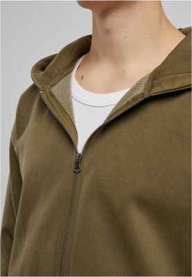 Vintage Heavy Zip Huvtröja för herr – warmkhaki