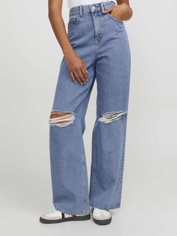 Washed worn wide jeans ladies