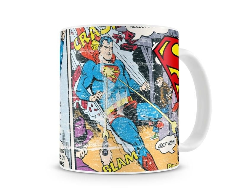 Superman Distressed Comic Strip kaffemugg