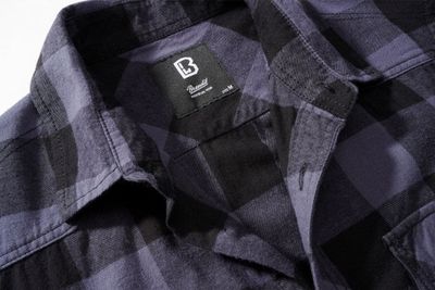 Short-sleeved flannel shirt gray/black