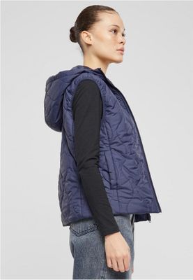 Women's lightweight quilted vest with hood