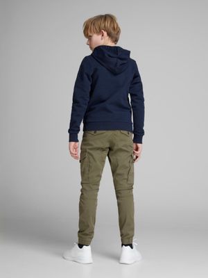 Olive cargo pants for children