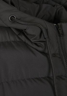 Three-colored padded men's jacket with hood