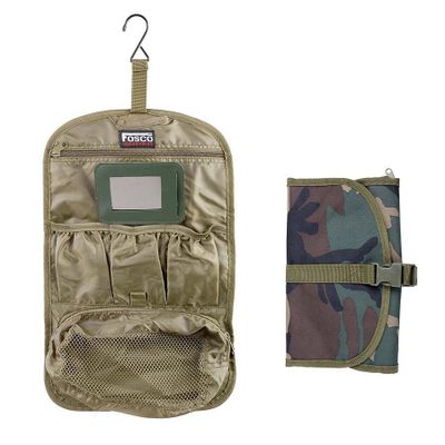 Hanging toilet case with mirror