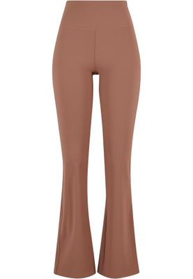 Utsvängda Leggings med Bred Midja och Delade Sömmar