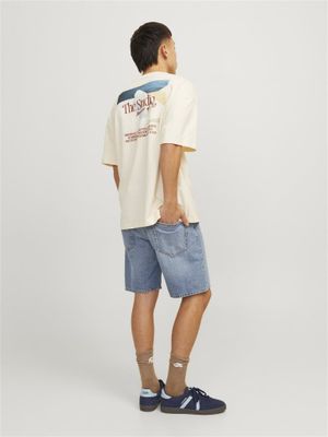 Lyseblå denimshorts i en afslappet pasform til mænd