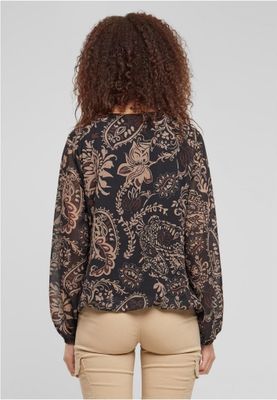 Chiffon blouse with Ornament print
