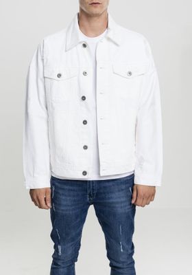 Jeans jacket with worn out fabric