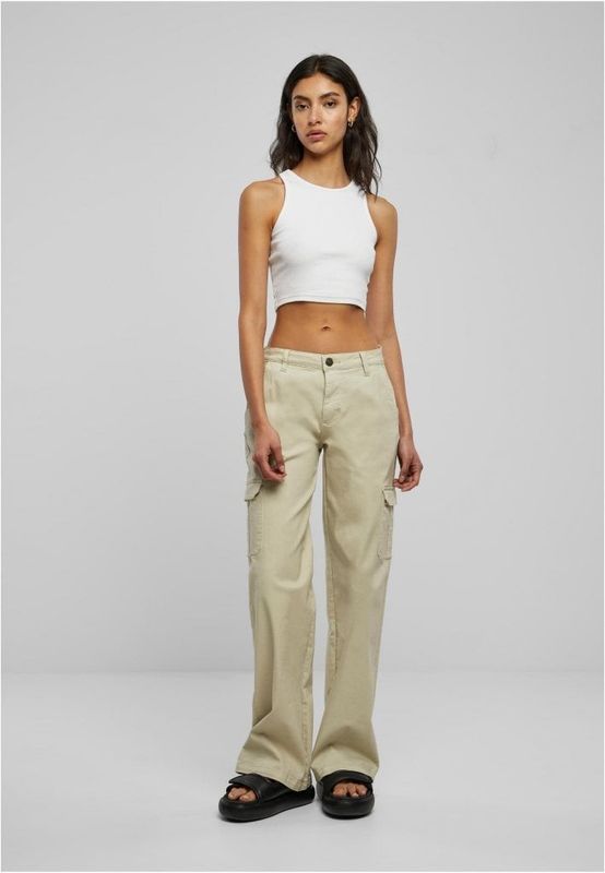 Cargo jeans dam med hög midja