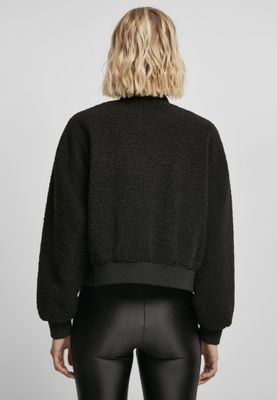 Ladies Oversized Sherpa Bomber Jacket