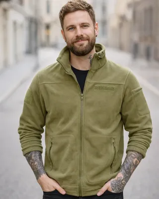 Combat-fleecejacka för herr i olivgrönt – Brandit