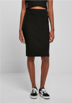 Ladies Rib Knit Midi Skirt