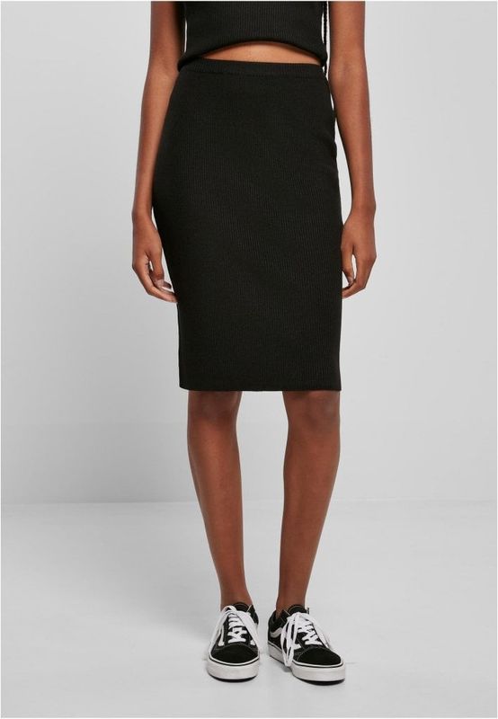 Ladies Rib Knit Midi Skirt
