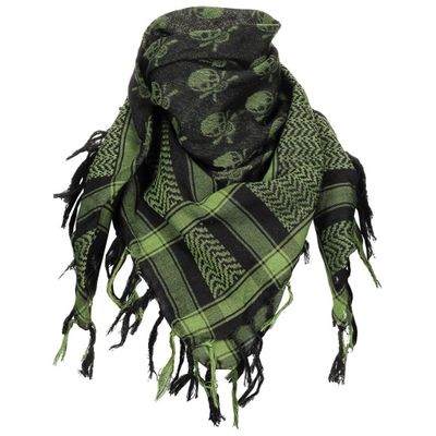 Shemagh green / black with skulls