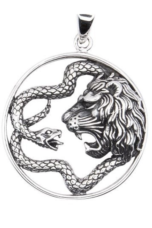The lion and the snake - necklace 925 sterling silver