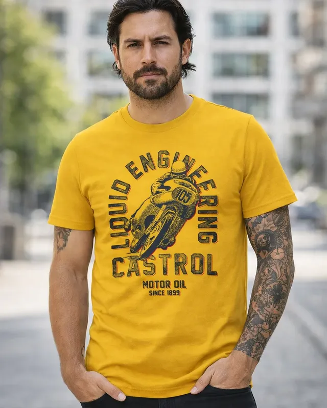 Castrol Bike 1899 Graphic T-shirt i gold