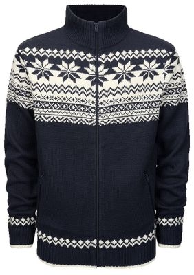 Norwegian knitted sweater - navy/white