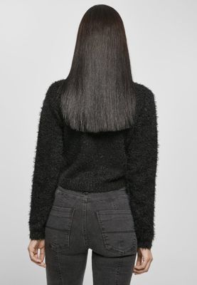 Ladies Cropped Feather Sweater