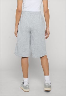Långa mjukisshorts för dam – ljusgrå melerad