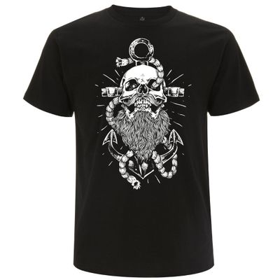 Beard and anchor black T-shirt