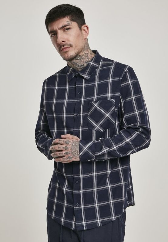 Navy checked shirt
