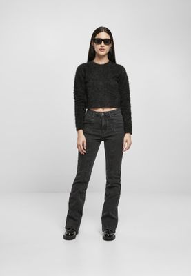 Ladies Cropped Feather Sweater