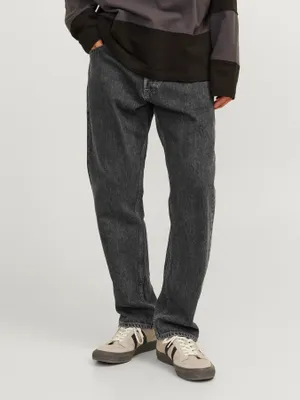 Svart baggy fit jeans med struktur - ALEX