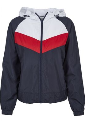 Three-color windbreaker with hood lady