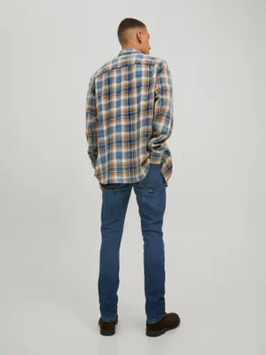 Mörkt blå slim fit jeans herr - GLENN