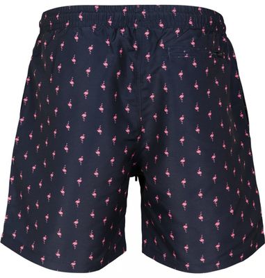 Swim shorts with pink flamingos mens