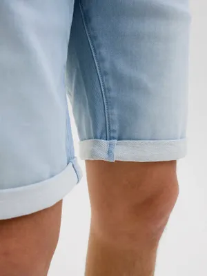 Ljusblå jeansshorts herr – regular fit med stretch