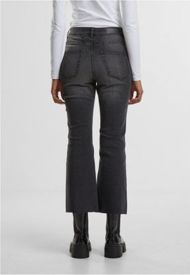 Ladies Cropped Flared Denim Pants