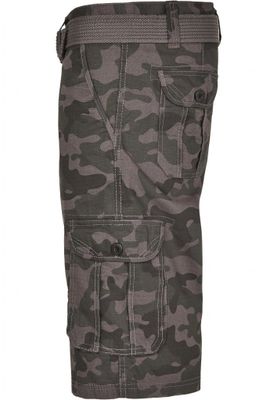 Cargo shorts with belt camouflage