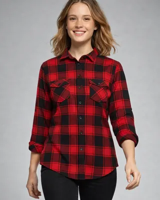 Checkered flannel shirt lady