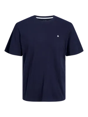 Marinblå plus size T-shirt herr med broderi – Jack & Jones