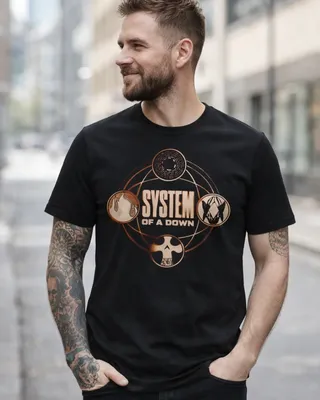 System of a Down Tech Circles T-shirt i svart