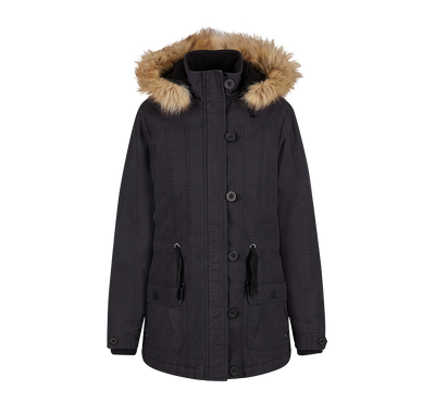 Women Nila Winterparka med fuskpälshuva - svart