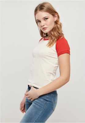 Ladies Organic Stretch Short Retro Baseball Tee