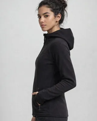 Fleece jacket lady with hood