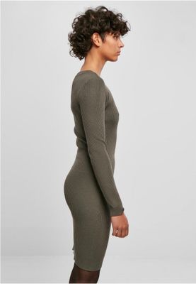 Ribbed dress with long sleeves