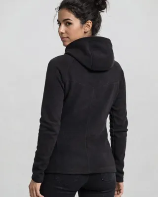 Fleece jacket lady with hood