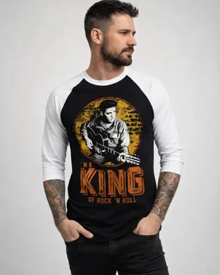 Elvis Presley - The King Of Rock 'n Roll Baseball 3/4 Longsleeve