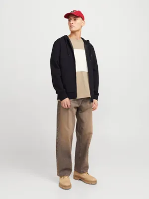 Jack & Jones ziphoodie med gummitryck