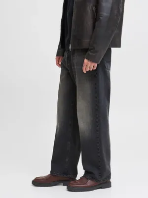 Svarta tvättade baggy fit jeans - ALEX