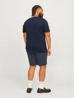 Jack & Jones Plus Size T-shirt med logotryck – Mörkblå
