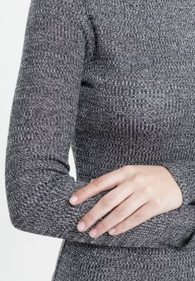 Ribbed dress with high neck