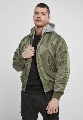 MA1 bomberjacka with hood olive