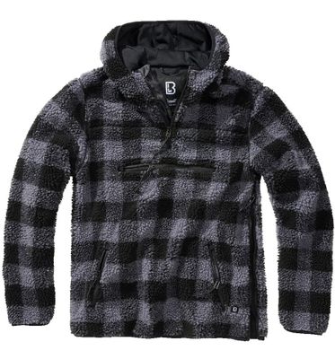 Lumberjack teddyfleece worker pullover gray/black - men